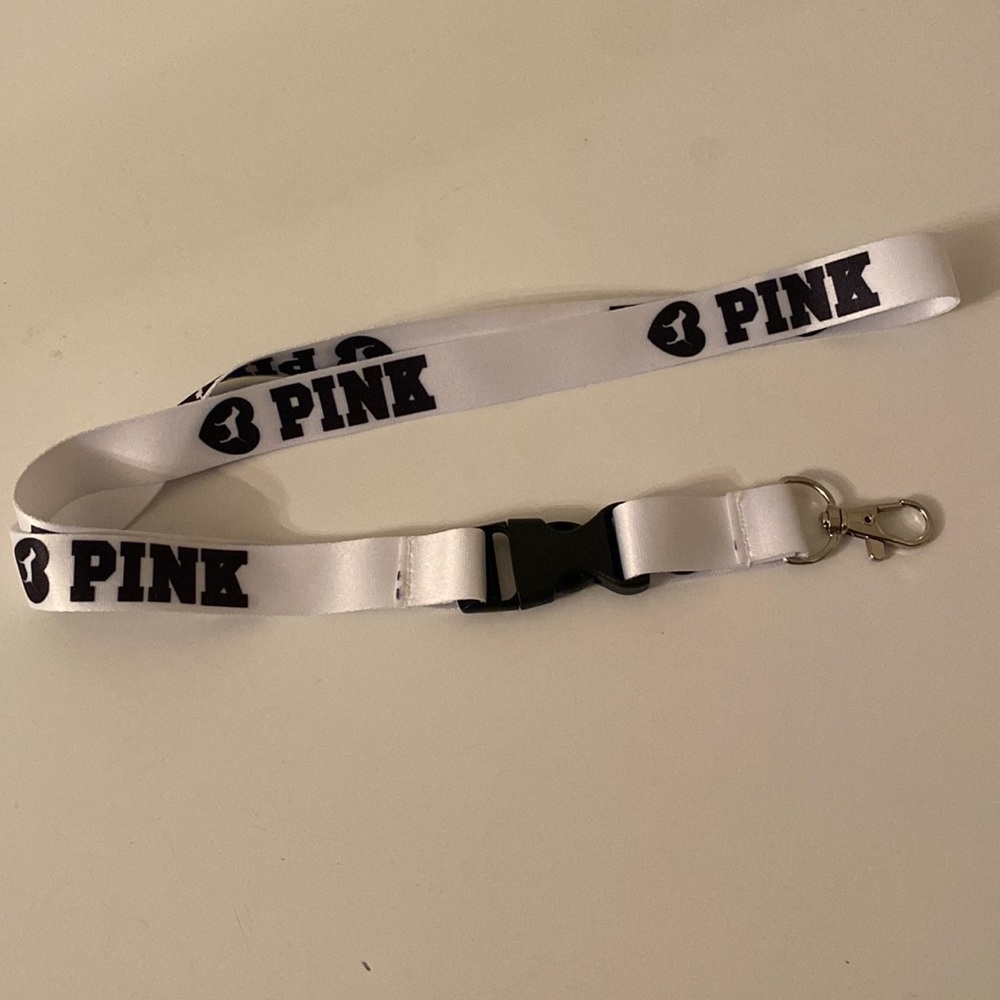 White and black Pink lanyard
